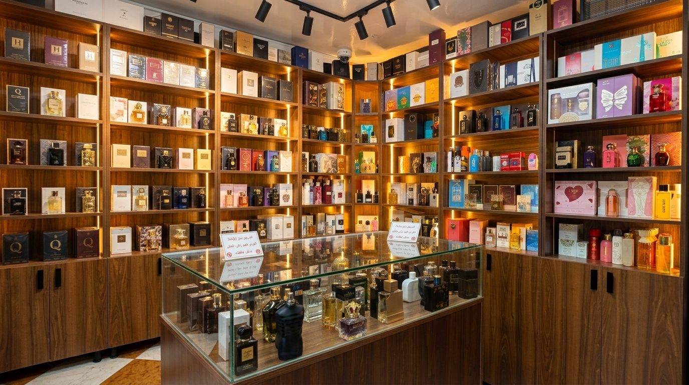 Boutique Dar Al Amber — vitrines de parfums